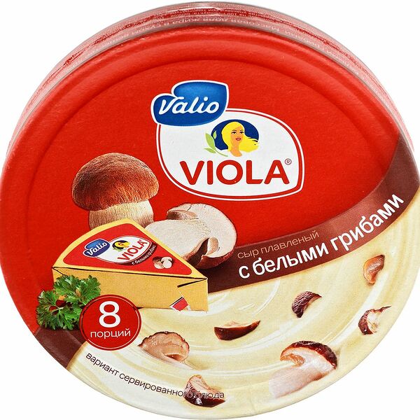 Сыр плавленый Valio Viola с белыми грибами 45%, 8 шт.