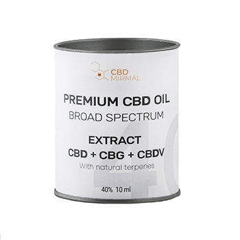 

Масло MIRMAL CBD с экстрактом широкого спектра с 40% CBD+CBG+CBDV и природными терпенами 10мл, Россия