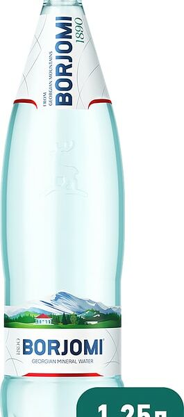 Вода Borjomi минеральная лечебно-столовая газированная 1.25л