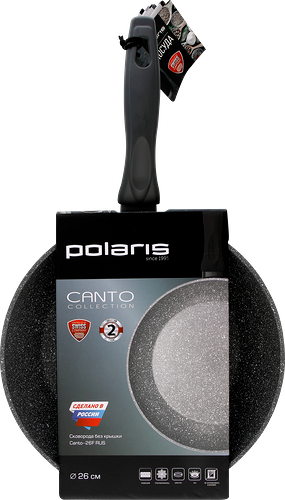 Сковорода Polaris Canto 26см, антипригарное покрытие, кованый алюминий, индукция
