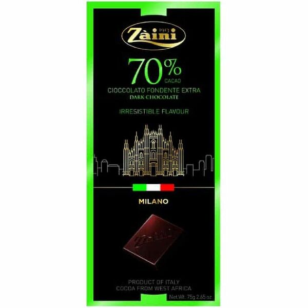 Шоколад Zaini горький 70%, 75г