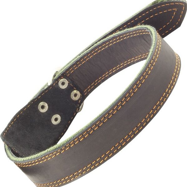 Гамма ошейник кожаный двойной на брезенте 70 см