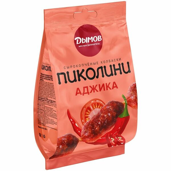 Колбаски сырокопчёные Дымов Пиколини-Аджика полусухие, 50г