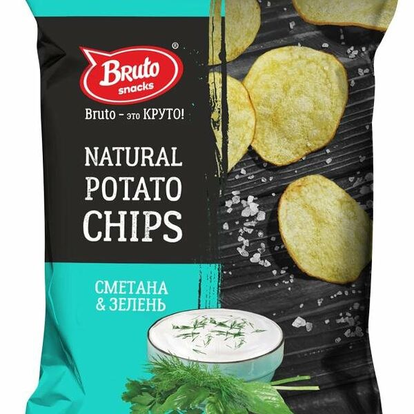 Чипсы картофельные Bruto NPC сметана зелень, 60 г