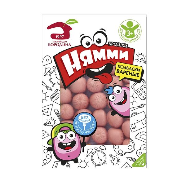 Колбаски варёные Мясной Дом Бородина Крошка Нямми Натурально & Вкусно 240г