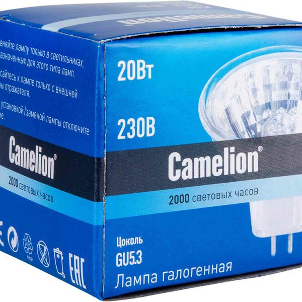 Лампа галогенная Camelion JCDR GU5.3 230 В рефлекторная, 20 Вт