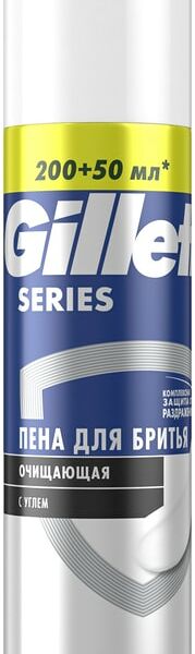 Пена для бритья Gillette Series Очищающая с углем 250мл