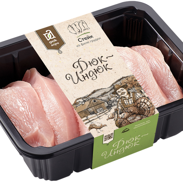 Стейк ДЮК ИНДЮК из филе грудки индейки охл. Вес до 1.0 кг