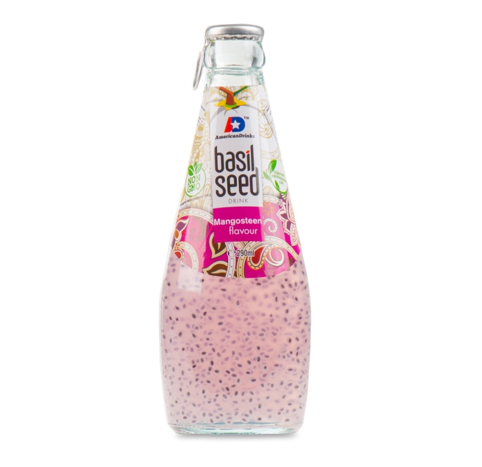 

Напиток безалкогольный Basil Seed негазированный со вкусом Мангустин и семенами базилика 0.29 л