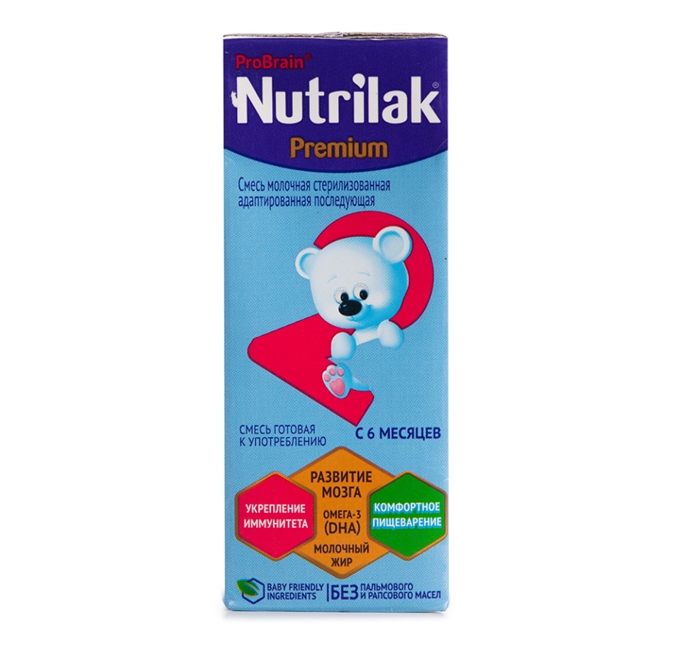 

Смесь молочная Nutrilak Premium 2 с 6 месяцев 200 мл