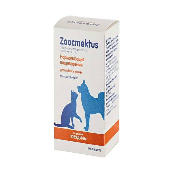 Кормовая добавка ZOOCMEKTUS для нормализации пищеварения 10 пакетов