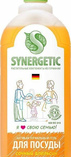 Гель для мытья посуды Synergetic сочный апельсин 1л