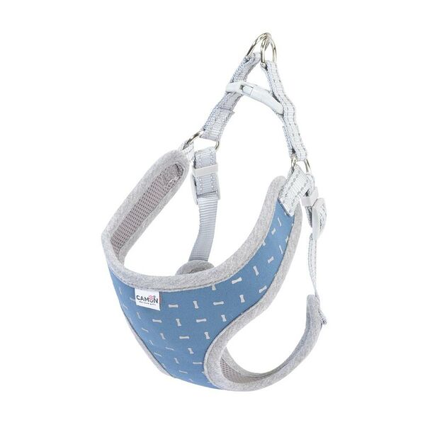 Шлейка для собак CAMON со светоотражающим рисунком, синяя, 66/80 см