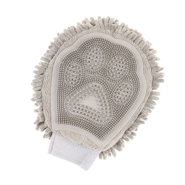 Перчатка для груминга серая