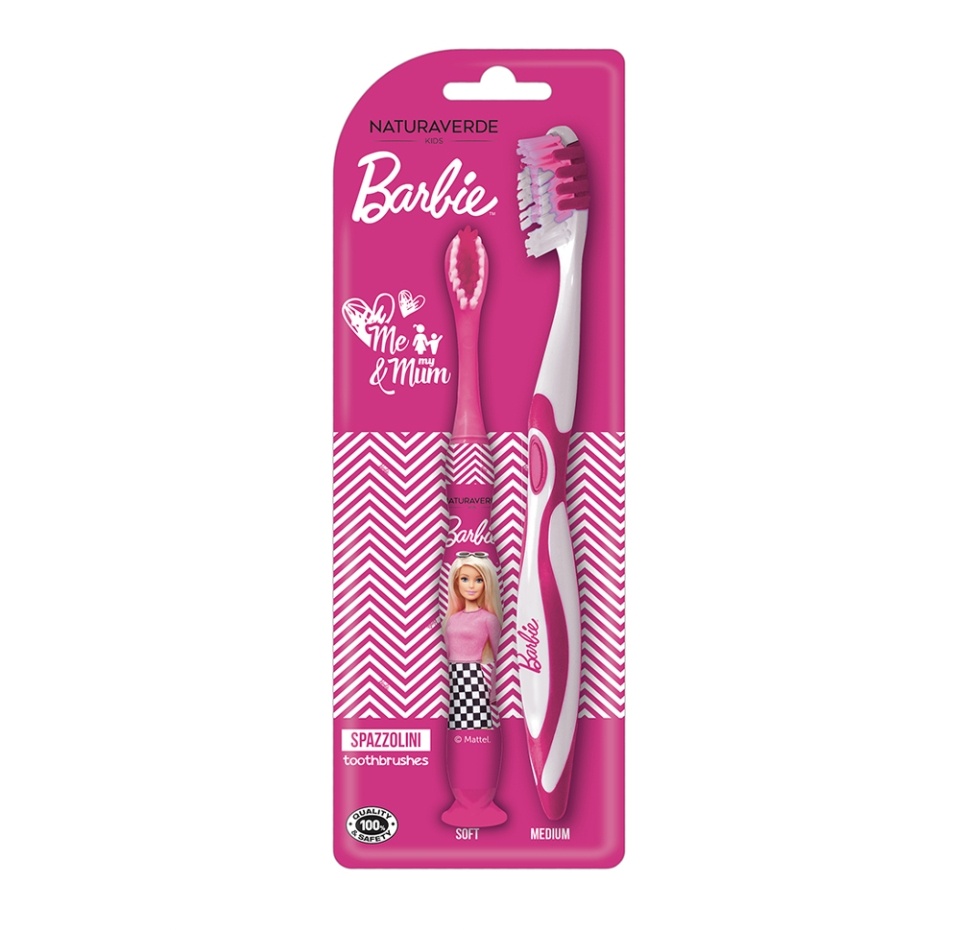 

Набор зубных щёток взрослая и детская, Barbie, 2 шт., Турция