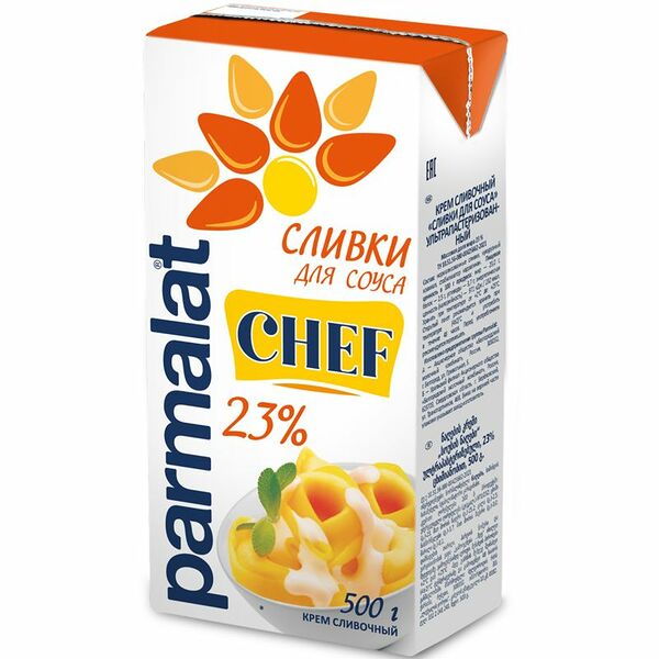 Сливки Parmalat стерилизованные 23%, 500г