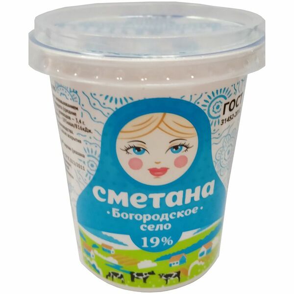 Сметана Богородское Село 19% 400г