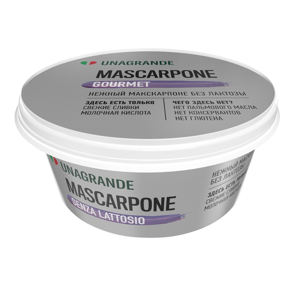 

Сыр маскарпоне Unagrande без лактозы 80% БЗМЖ 250 г