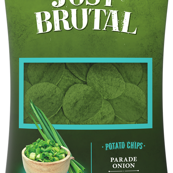 Чипсы картофельные JUST BRUTAL зеленые со вкусом лука параде, 85г