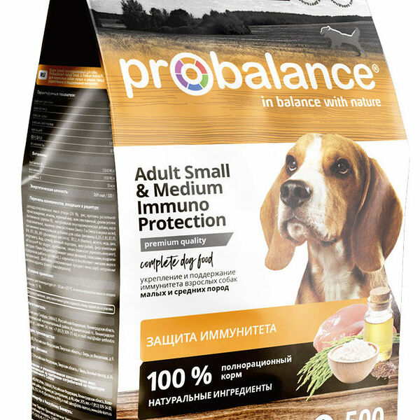 Сухой корм для собак мелких и средних пород Immuno Adult Small and Medium ТМ Probalance (Пробаланс)