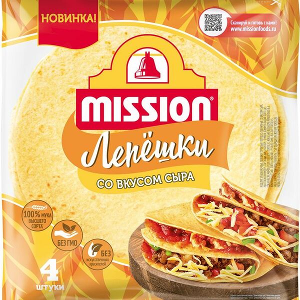 Лепешки Mission с сыром 4шт 166г