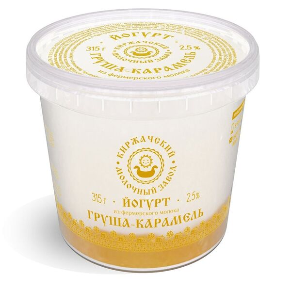 Йогурт Киржачский МЗ груша-карамель 2.5% 315г