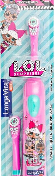 Электрическая зубная щетка Longa Vita L.O.L Surprise! ротационная и сменная насадка детская