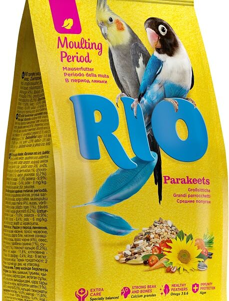 Корм для птиц Rio для средних попугаев в период линьки 1кг