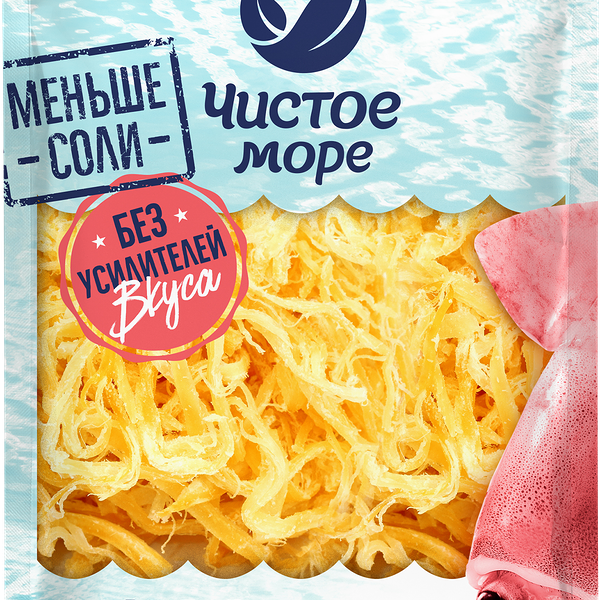 Кальмар сушено-вяленый Чистое море стружка