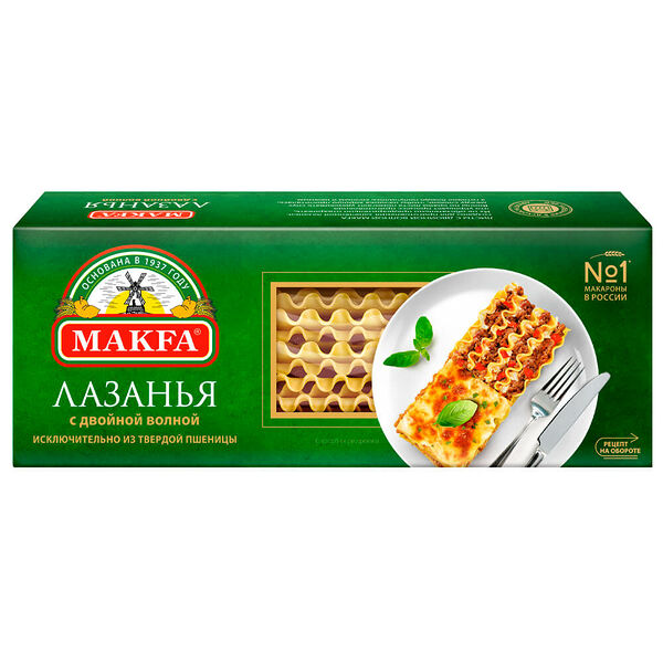 Макароны MAKFA 500г лазанья с двойной волной