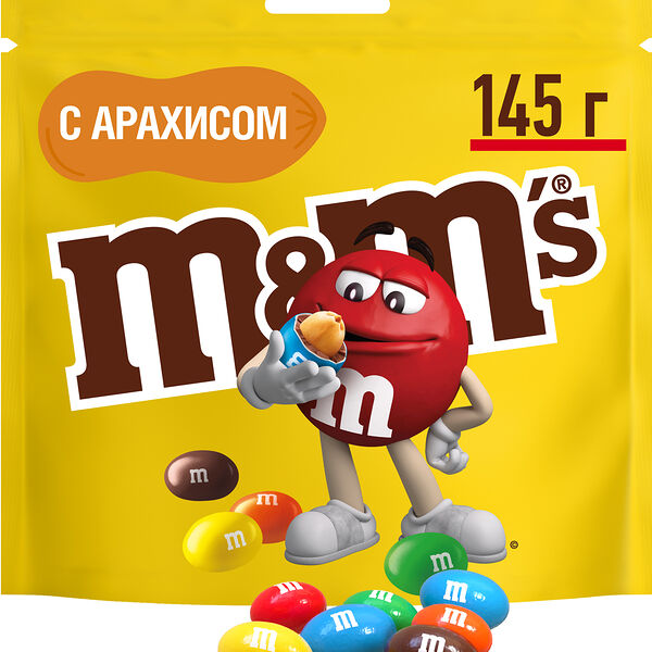 Конфеты M&M's драже c арахисом и молочным шоколадом для компании 145 г