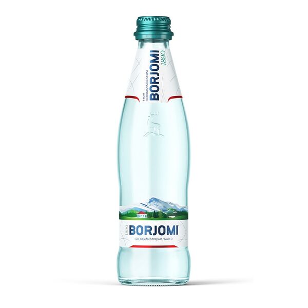 Вода минеральная Borjomi газированная, стеклянная бутылка
