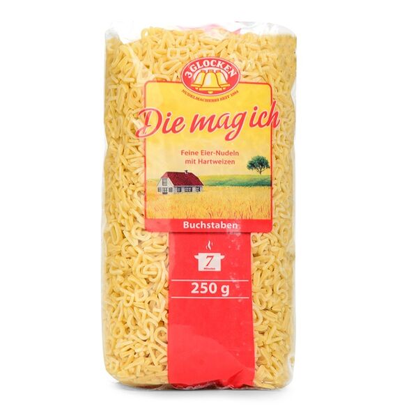 Макаронные изделия Buchstaben 3 Glocken Die Mag Ich Feine Eier-Nudeln