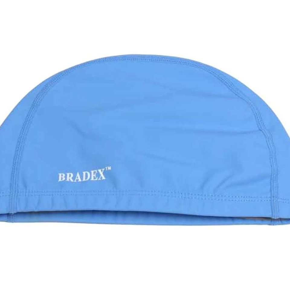 

Шапочка для плавания BRADEX текстильная покрытая ПУ, синяя, Китай