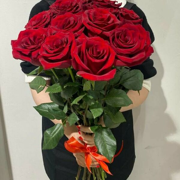 11 красных роз 60-70см
