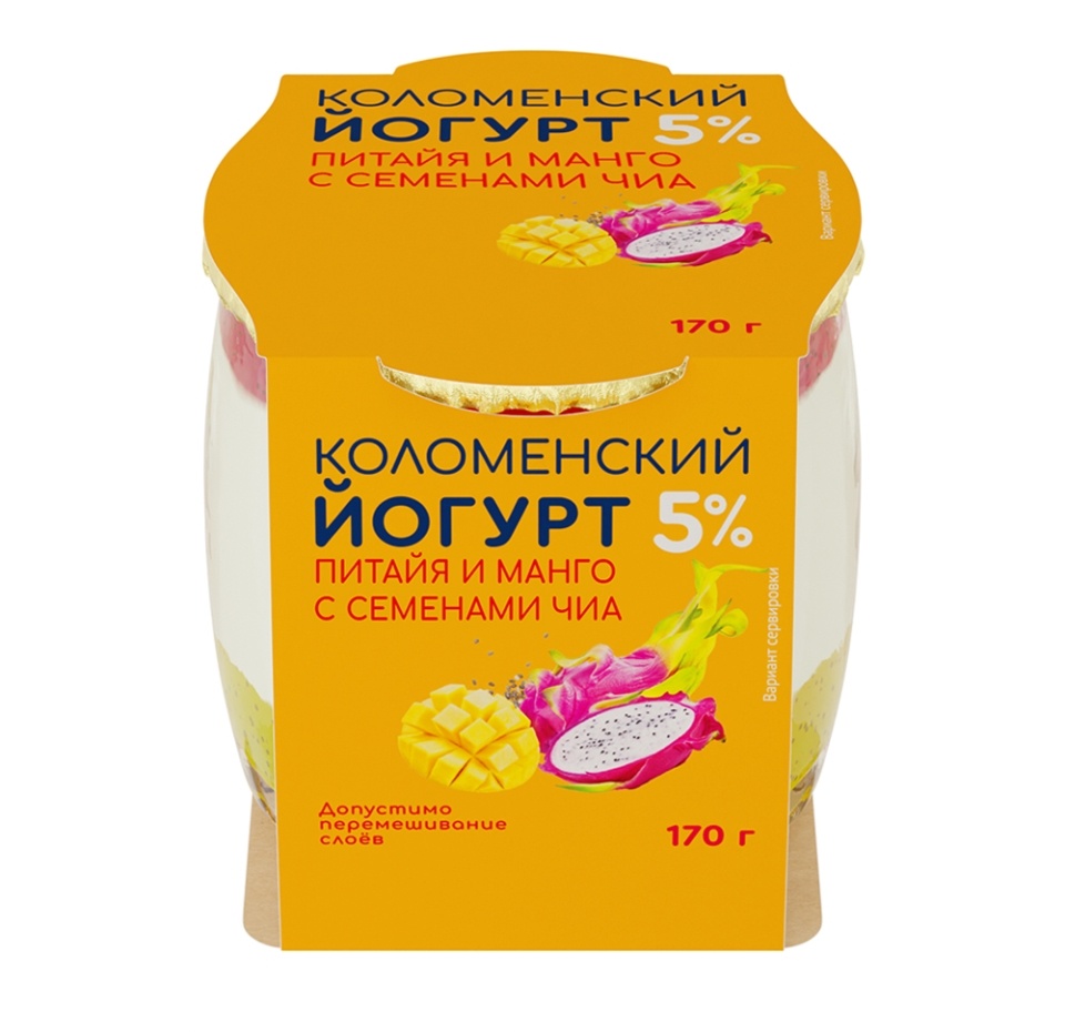 

Йогурт Коломенский Питайя, манго и семена чиа 5% 170 г