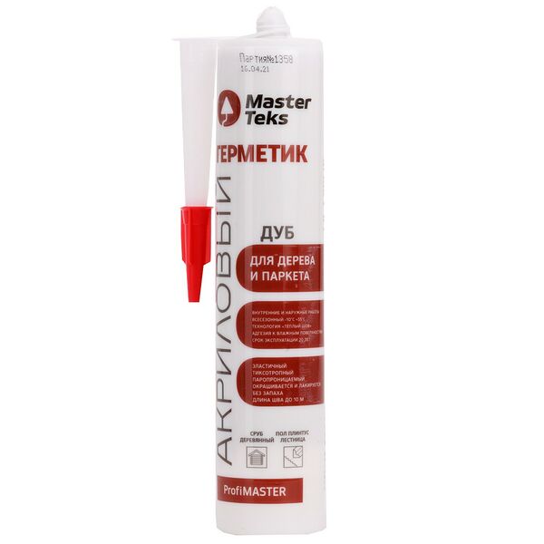 Герметик акриловый MasterTeks для дерева, паркета, ламината, 290 мл, дуб
