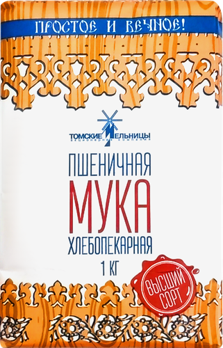 

Мука пшеничная ТОМСКИЕ МЕЛЬНИЦЫ хлебопекарная, высший сорт, 1кг
