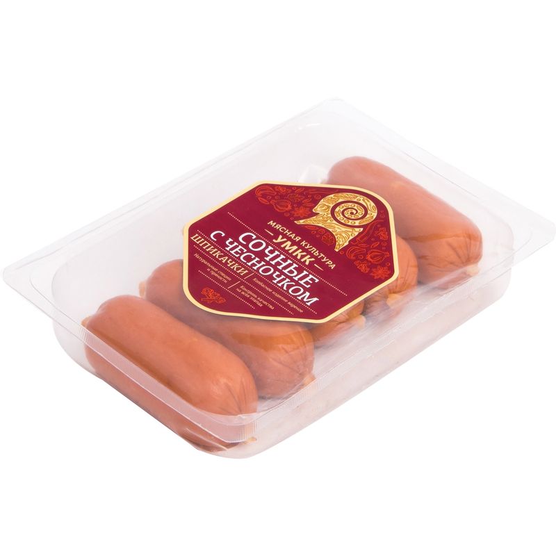

Шпикачки Мясная культура Сочные с чесночком, 450 г