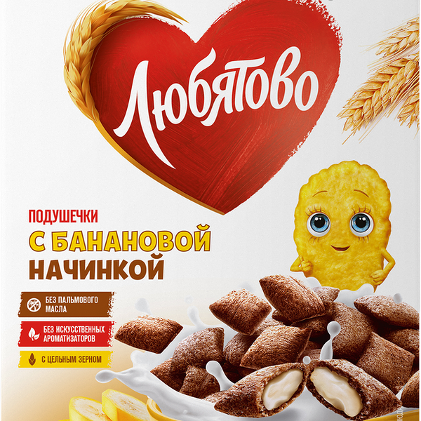 Готовый завтрак Любятово Подушечки с банановой начинкой