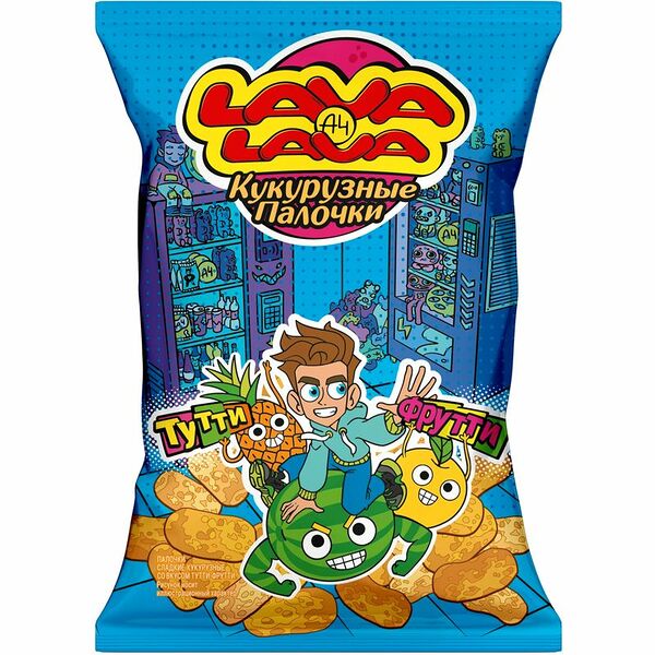 Палочки кукурузные Lava Lava со вкусом тутти-фрутти, 50г