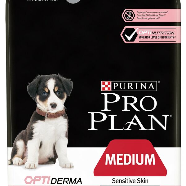 Pro Plan Medium Puppy Sensitive Skin корм для щенков средних пород с чувствительной кожей Лосось