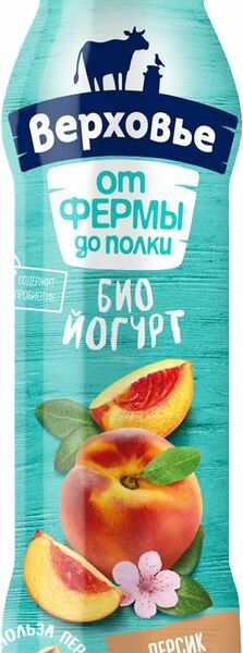 Биойогурт Верховье с персиком для детей 2% 260г