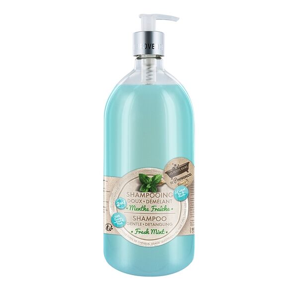 Шампунь для волос Les Petits Bains de Provence Fresh Mint свежая мята 1л, Франция