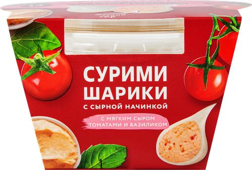 

Сурими-шарики Меридиан с мягким сыром с томатом и базиликом, 100 г