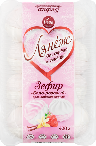 

Зефир Нева Лянеж бело-розовый, 420г