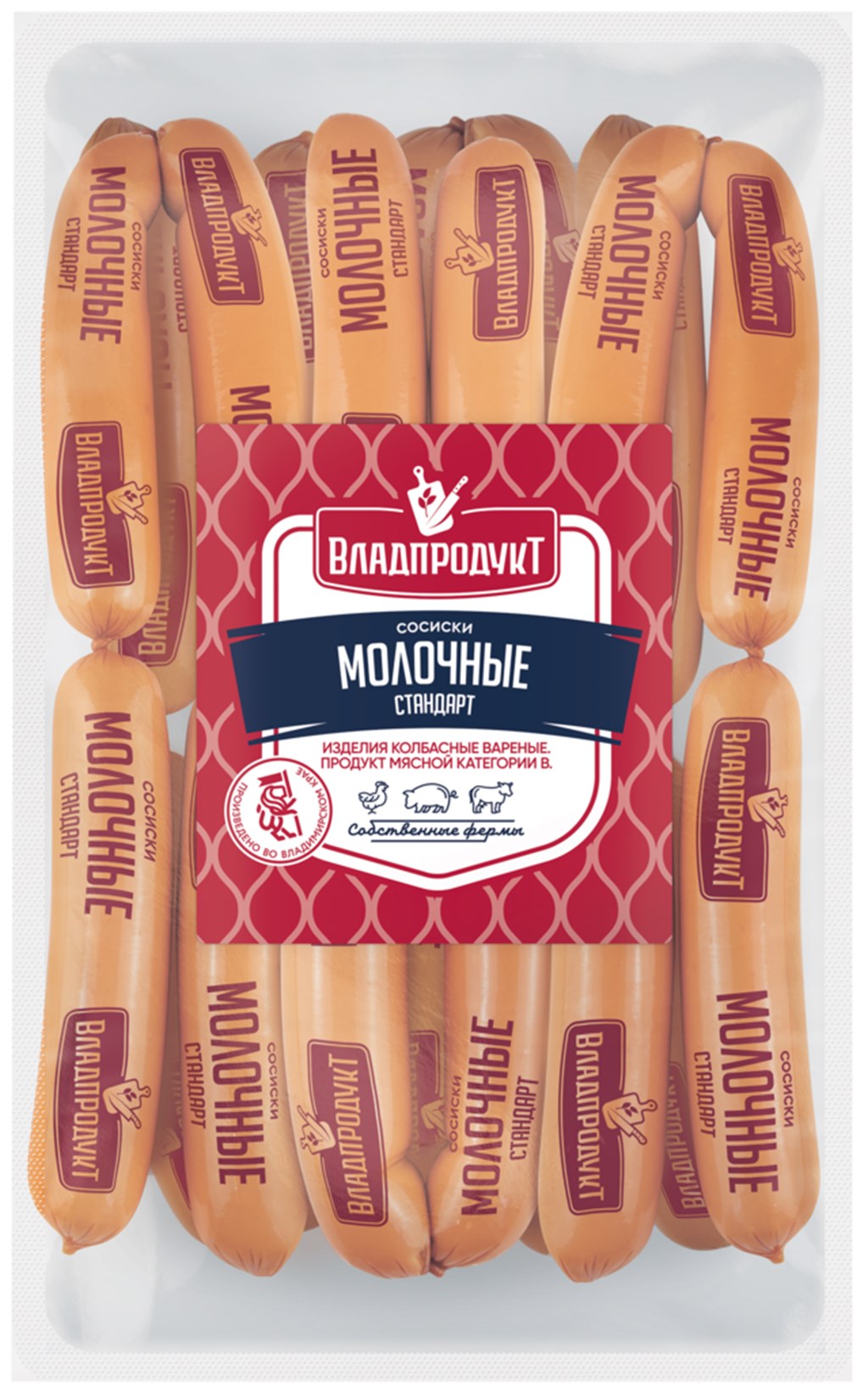 

Сосиски ВЛАДПРОДУКТ Молочные стандарт п/а МГА вес