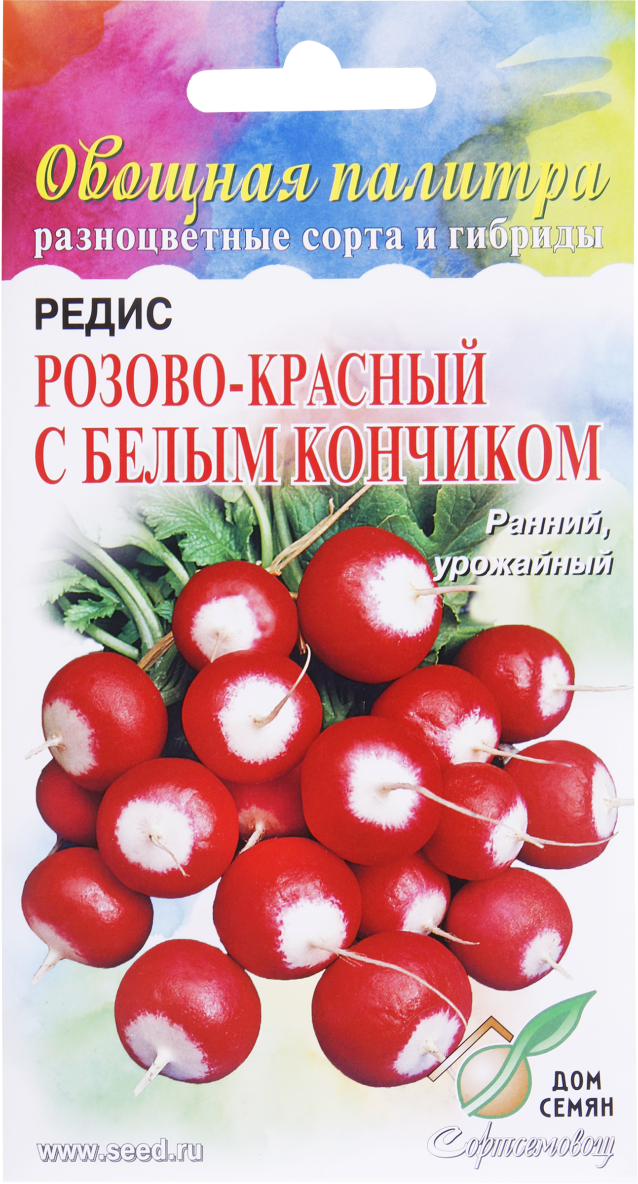 

Семена Дом семян Редис с белым кончиком Розово-красный, 2,3 г