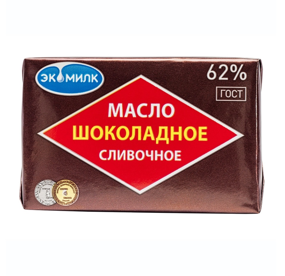 

Масло сливочное ЭКОМИЛК Шоколадное 62%, без змж, 100г
