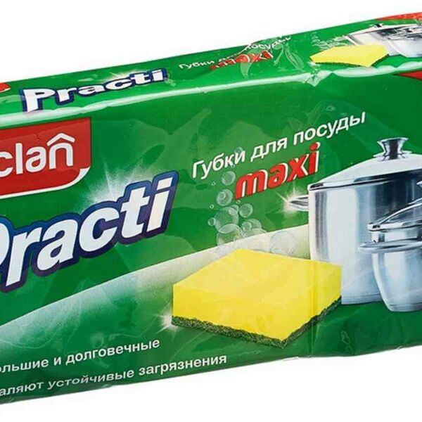 Губки для посуды Paclan Practi 9,5х6,5х3,5 см, 3 шт.